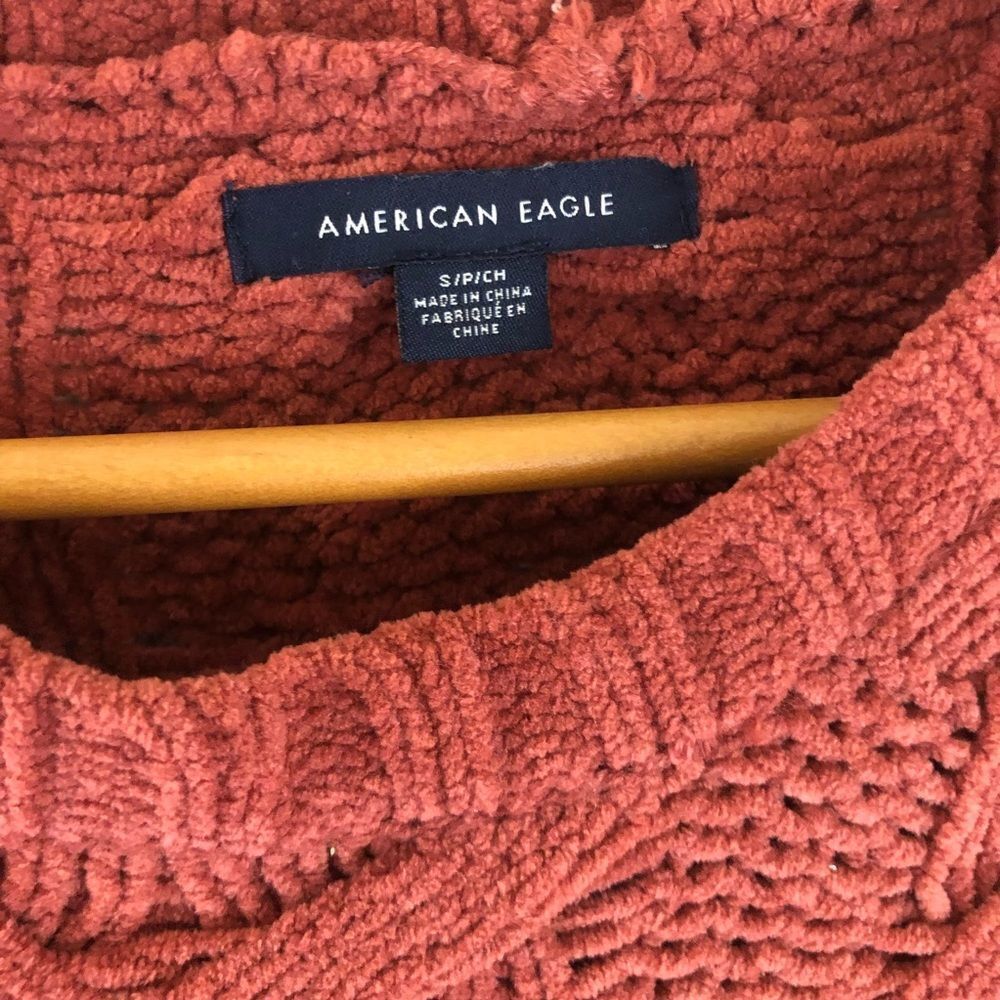 Ae Rust Color Impossibly Soft Cable-Knit Sweater … - image 5